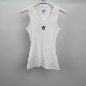 Loewe White Fitted Sleeveless Tank Top